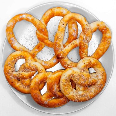 Gluten Free Bavarian Pretzels ready to be consumed from the plate